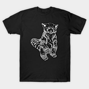 Mech Red Panda (white) T-Shirt